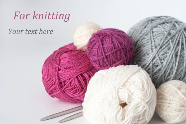 Balls of yarn for knitting — Stock Photo, Image