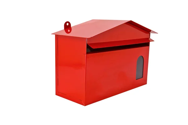 Μπροστινό κόκκινο ταχυδρομικό κουτί — Φωτογραφία Αρχείου