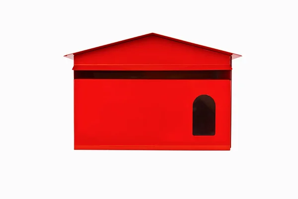 Front röd brevlåda — Stockfoto