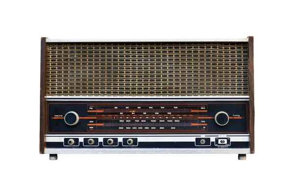 Eski radyo izole — Stok fotoğraf