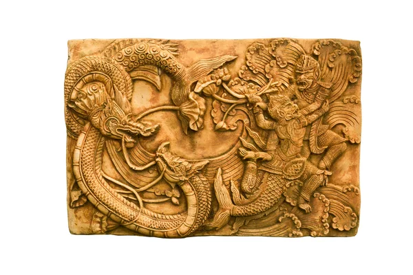 Скульптура драконов и обезьян — стоковое фото