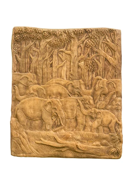 Slon v lese sochařství — Stock fotografie