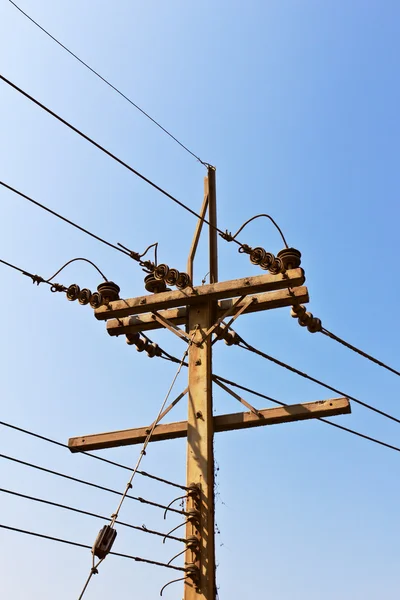 Pole power lines — Stock Photo, Image