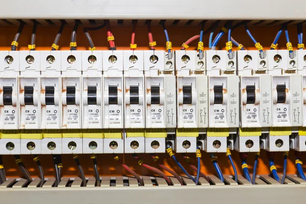 Control panel with circuit-breakers — Stock Photo, Image