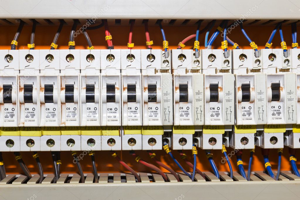 Control panel with circuit-breakers