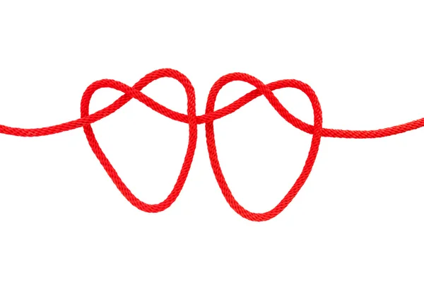 Szív alakú a piros kötél — Stock Fotó