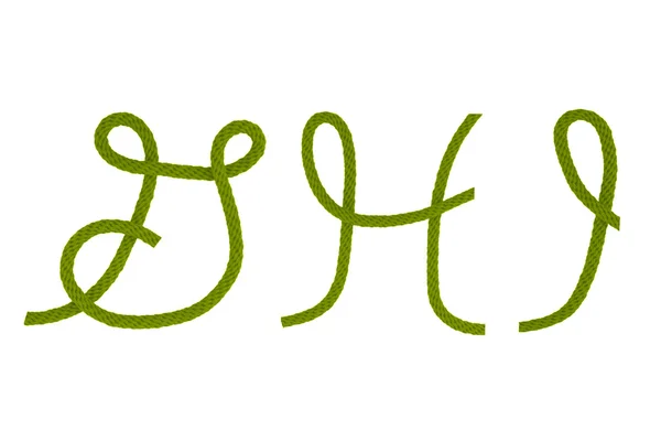 Πράσινη ίνα σχοινί g, h, εγώ — Φωτογραφία Αρχείου