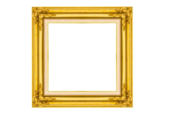 Golden wood picture frame — Stock Photo, Image