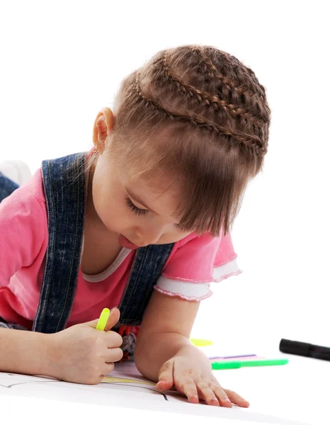 Bambino disegnare con pennarello e sogno — Foto Stock