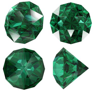 Emerald color jewel gem isolated clipart
