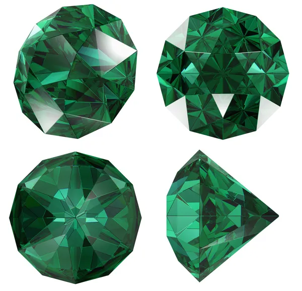 Smaragd Farbe Juwel Edelstein isoliert — Stockfoto