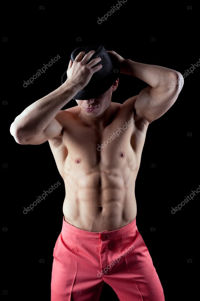Fitness modellen poseren naakt