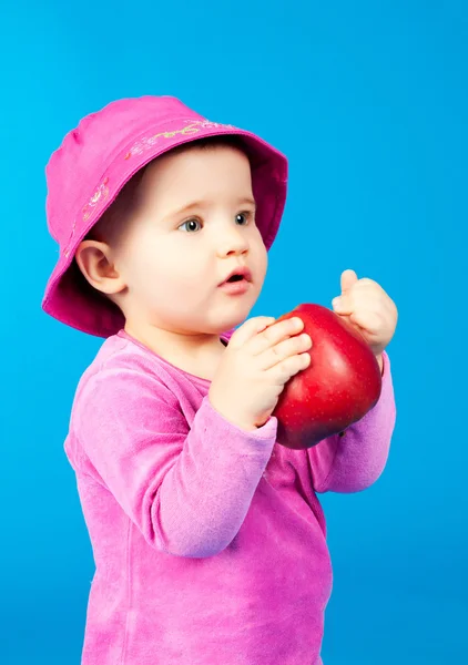 Kind met apple — Stockfoto