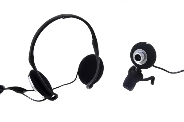 Web camera and headphones — Stock Photo, Image