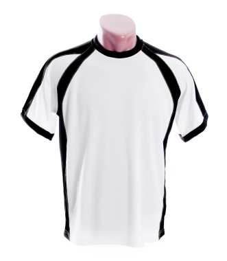 White t-shirt with black stripes clipart