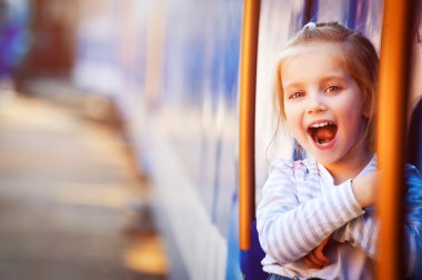 Cheerful little girl clipart