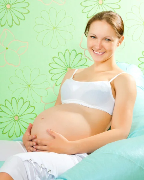 Těhotná žena Stock Obrázky