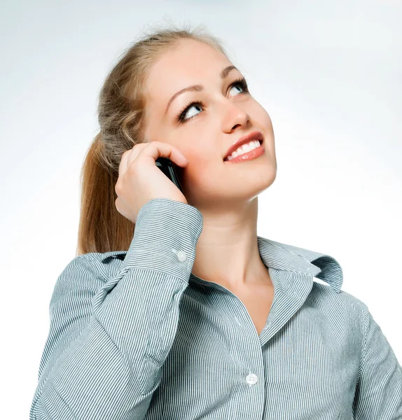 Üzleti lady a telefonhívásokat — Stock Fotó