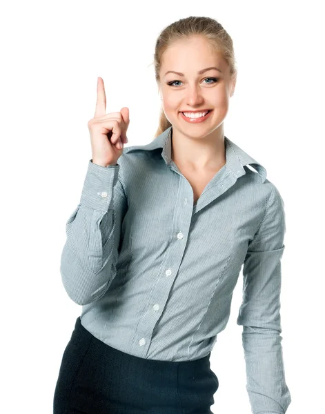 Business woman showing — Stock Photo, Image