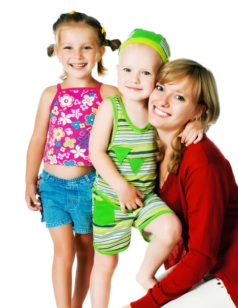 어머니와 함께 두 명의 작은 아이 들 — 스톡 사진