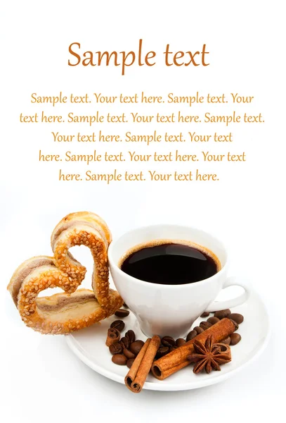 Печиво і чашка кави — стокове фото