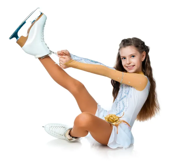 Dívka na kolečkových bruslích — Stock fotografie