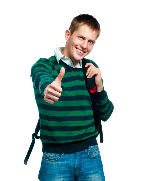 Student with thumb up — Stock Photo, Image