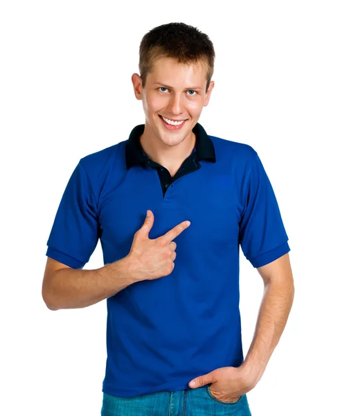 Adam mavi uniforme — Stok fotoğraf