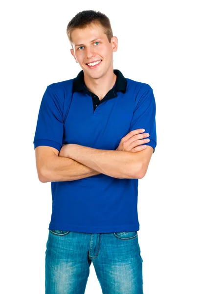 Adam mavi uniforme — Stok fotoğraf