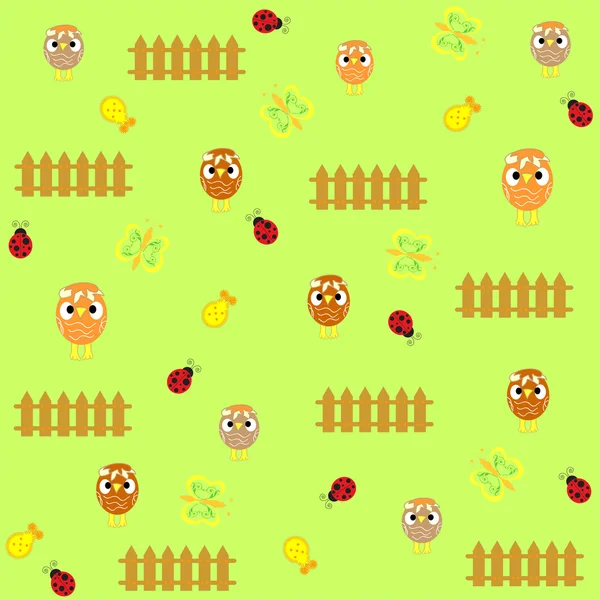 Cute chicken seamless background pattern in vector — Stock Vector