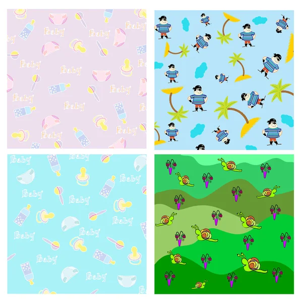 Cute kids cover template pattern in vector — Stock Vector