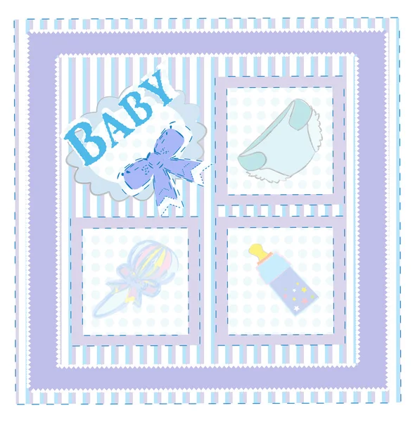 Erkek bebek için vektör kartı — Stok Vektör