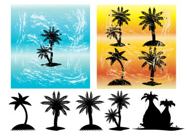 palmiye ağaçları vector Silhouettes