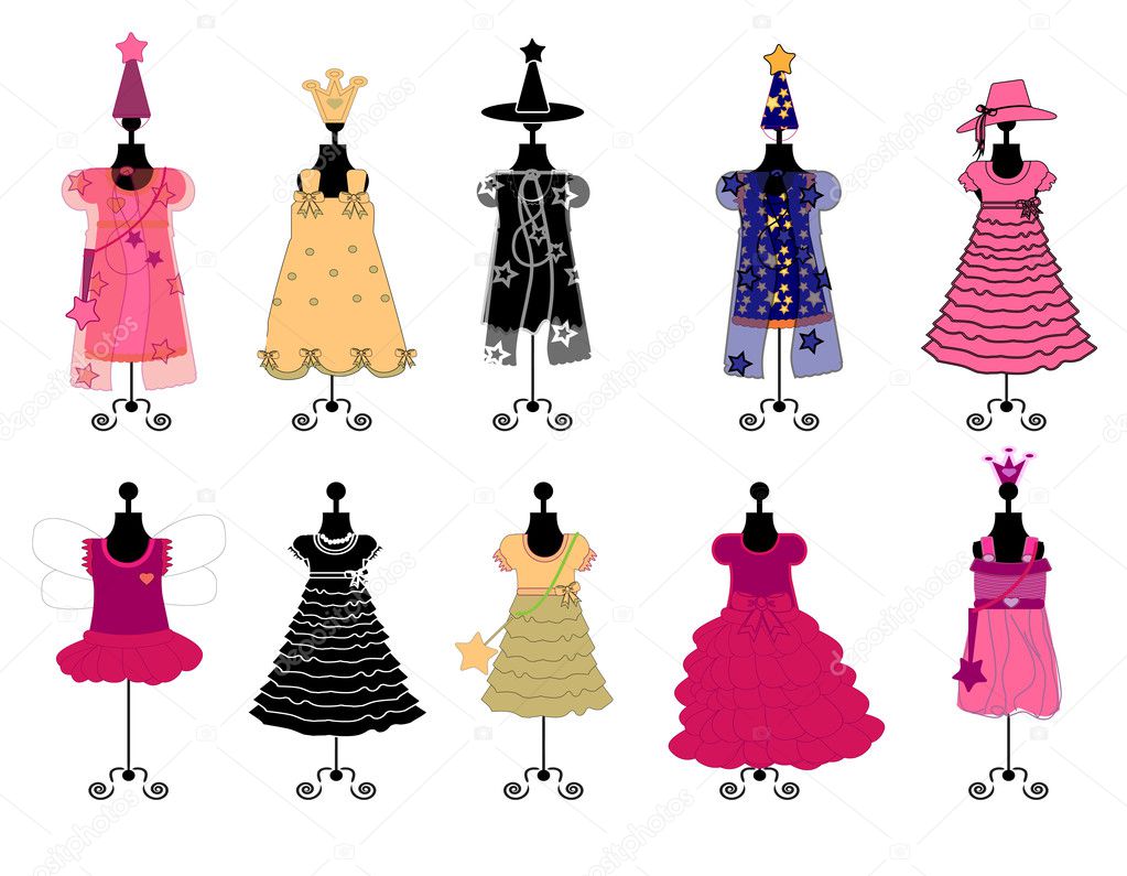 Dresses for girls. costumes vector