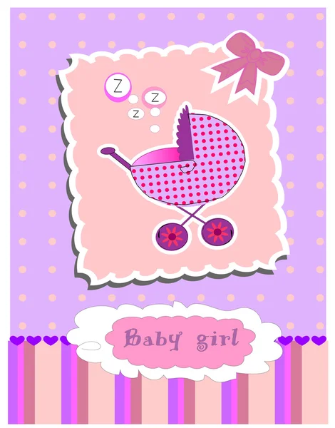 Card for baby girl vector — Stock Vector