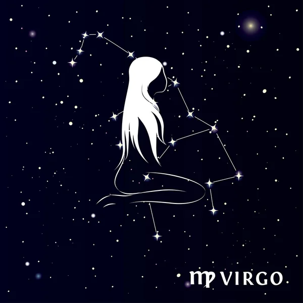 Jungfrun - Astrologi tecken — Stock vektor