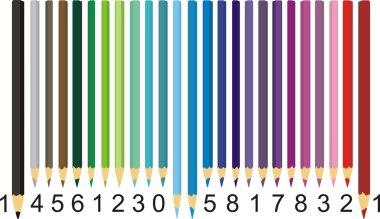 Color pencil barcode clipart