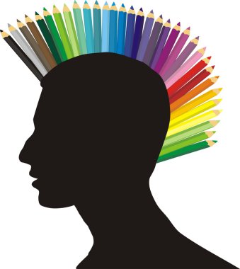 Punk of color pencils clipart