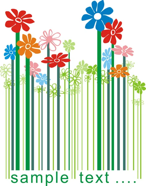 stock vector Barcode floral