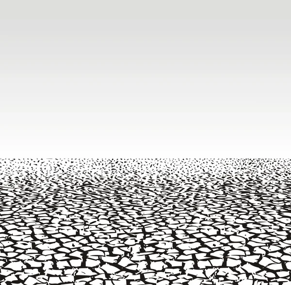 Cracked ground - dry season — Stock Vector
