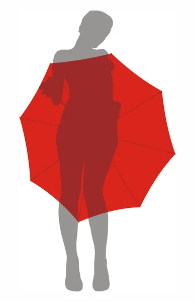 Girl under umbrella — Stock Vector