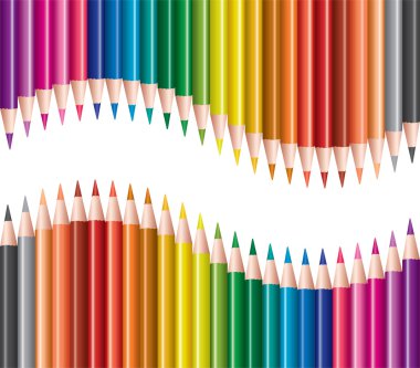 Vector set of colored pencils clipart