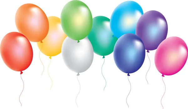 Balões coloridos no fundo branco — Vetor de Stock