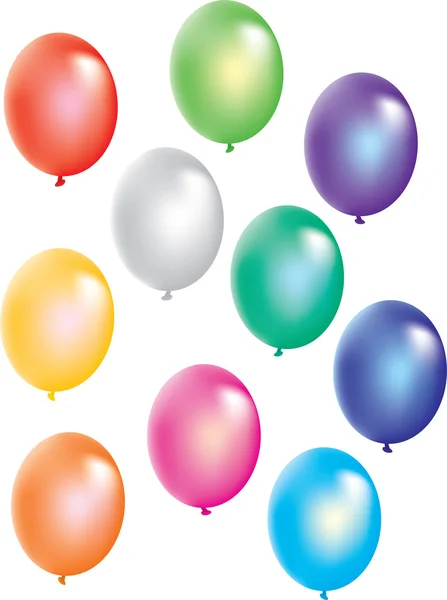 Barevné balónky na bílém pozadí — Stockový vektor