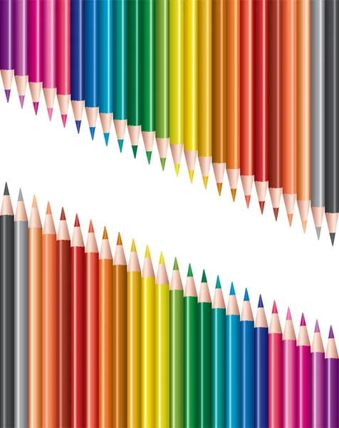 Ensemble vectoriel de crayons de couleur — Image vectorielle
