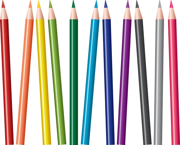 Conjunto vectorial de lápices de colores — Vector de stock