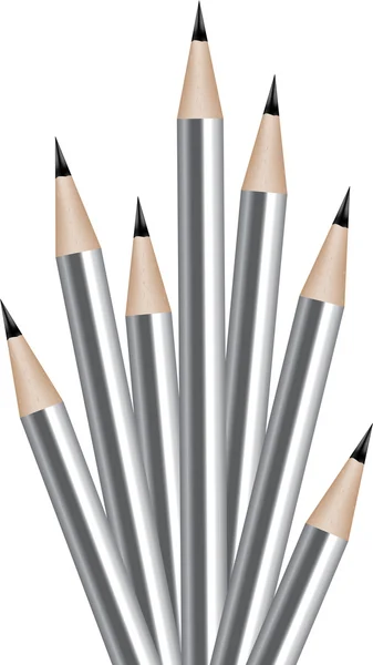 Vector zilveren lood potloden — Stockvector
