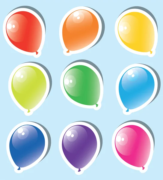 Conjunto vetorial de balões de papel coloridos — Vetor de Stock