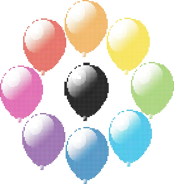 Vektorová sada barevných balónků — Stockový vektor