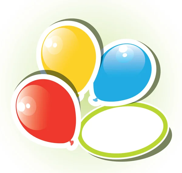 Vector globos de papel de colores con copyspace — Vector de stock